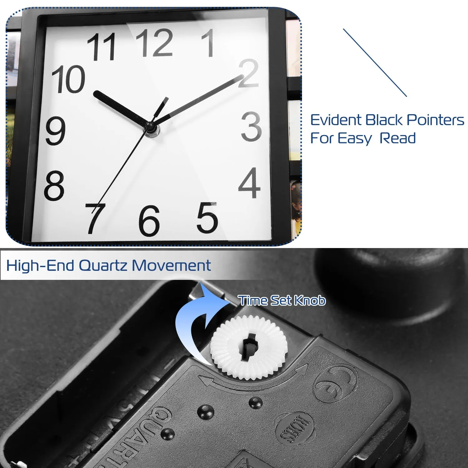 12-Picture Display Wall Clock
