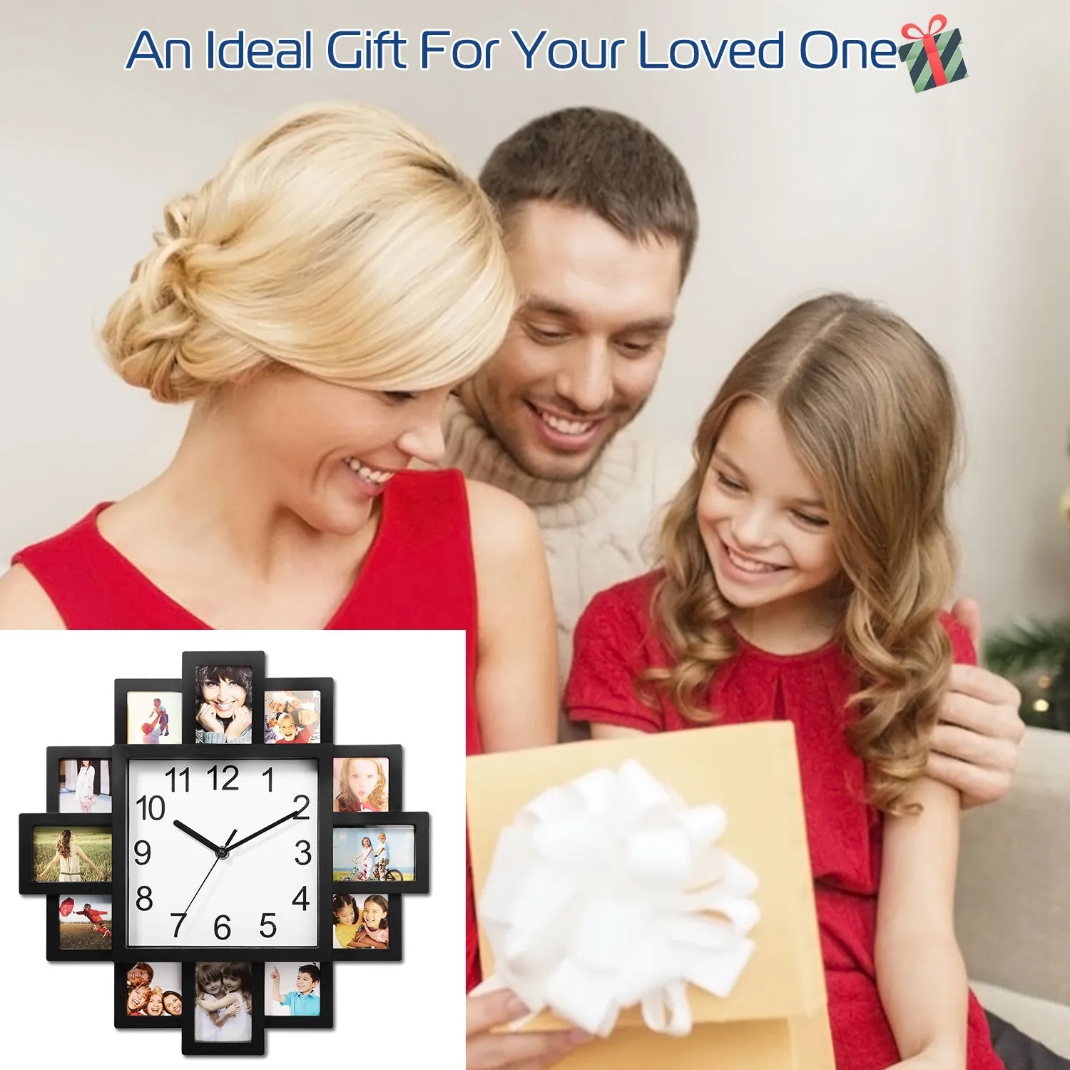 12-Picture Display Wall Clock
