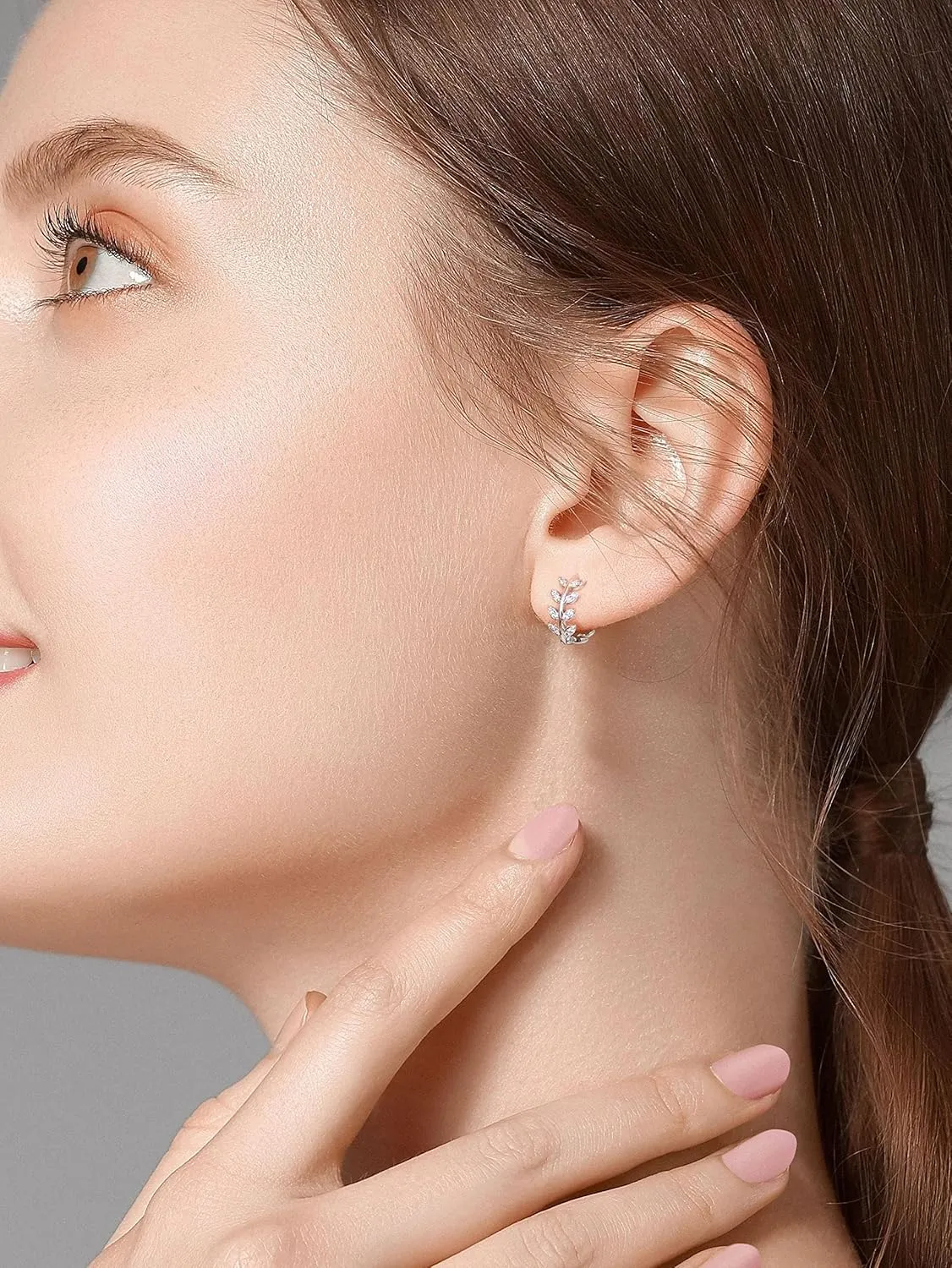 14K Gold Huggie Earrings for Women Silver Huggie Hoop Earrings Cubic Zirconia Huggie Earrings Stud Earrings Lightweight Dainty Hypoallergenic Earrings Jewelry Gifts