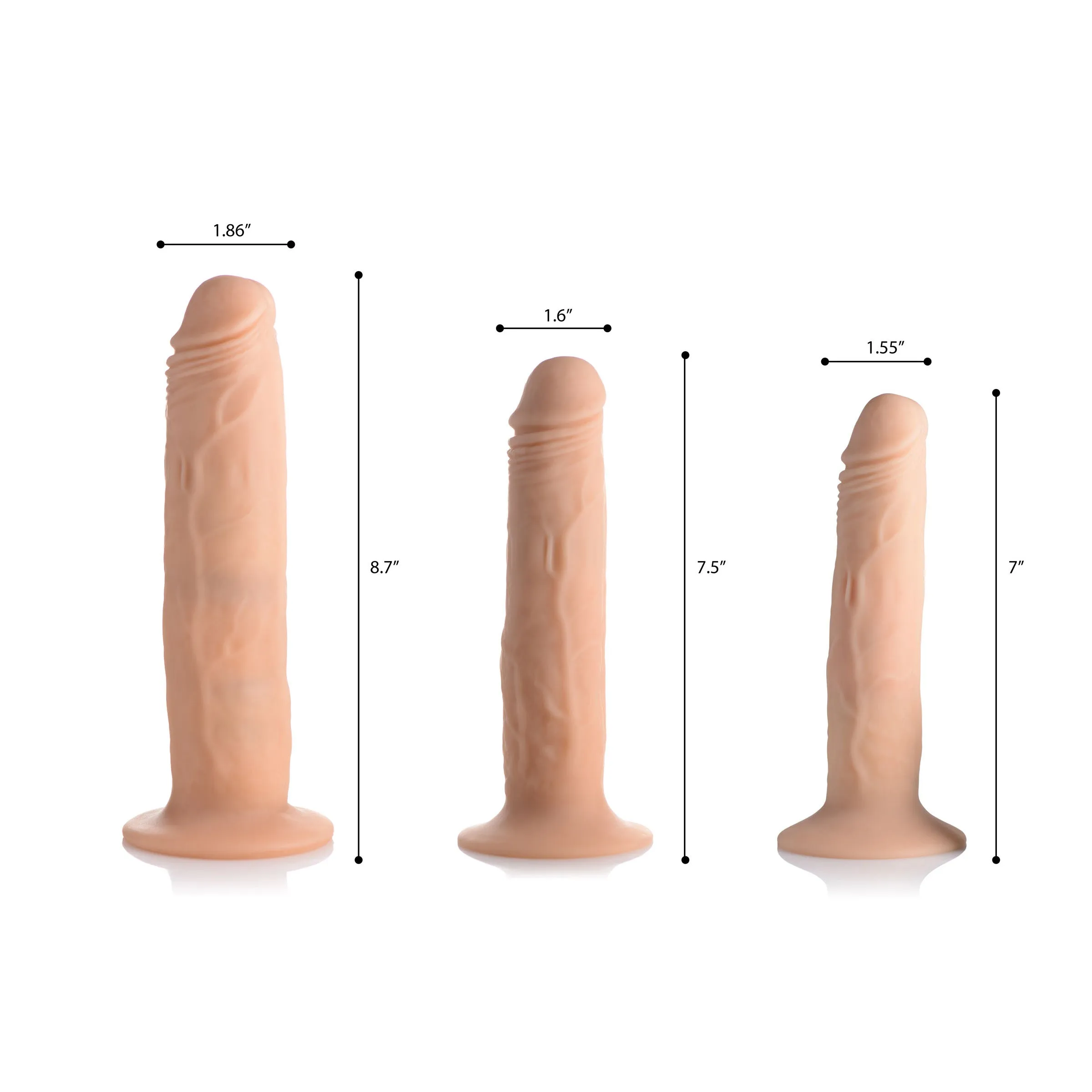 7X Remote control Thumping Dildo - Medium