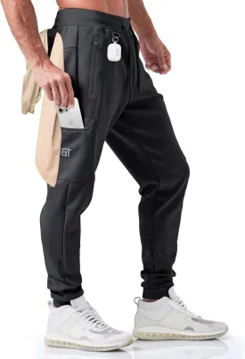 Born Tough Men's Tapered Bodybuilding Gym Joggers with Cargo Pockets, Athletic Running Sweatpants