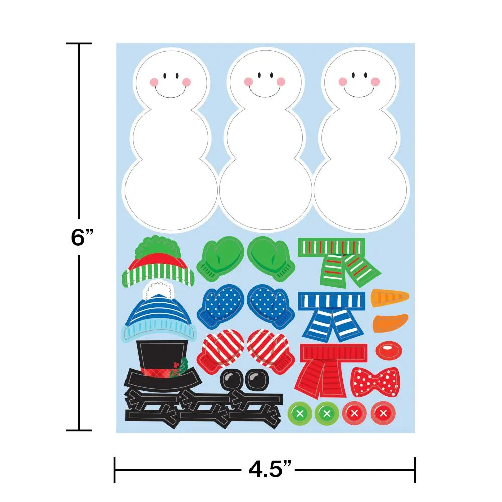 Bulk Build A Snowman Stickers (48 per Case)