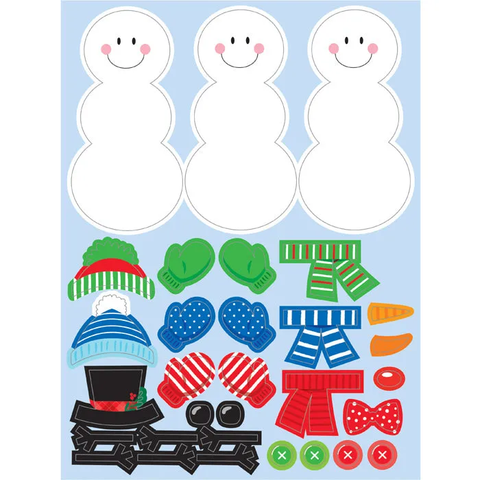 Bulk Build A Snowman Stickers (48 per Case)
