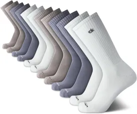 Calvin Klein Men's Crew Socks - 12 Pack Performance Cushioned Comfort Mid-Calf Socks - Athletic Socks for Men (Sizes: 7-12)