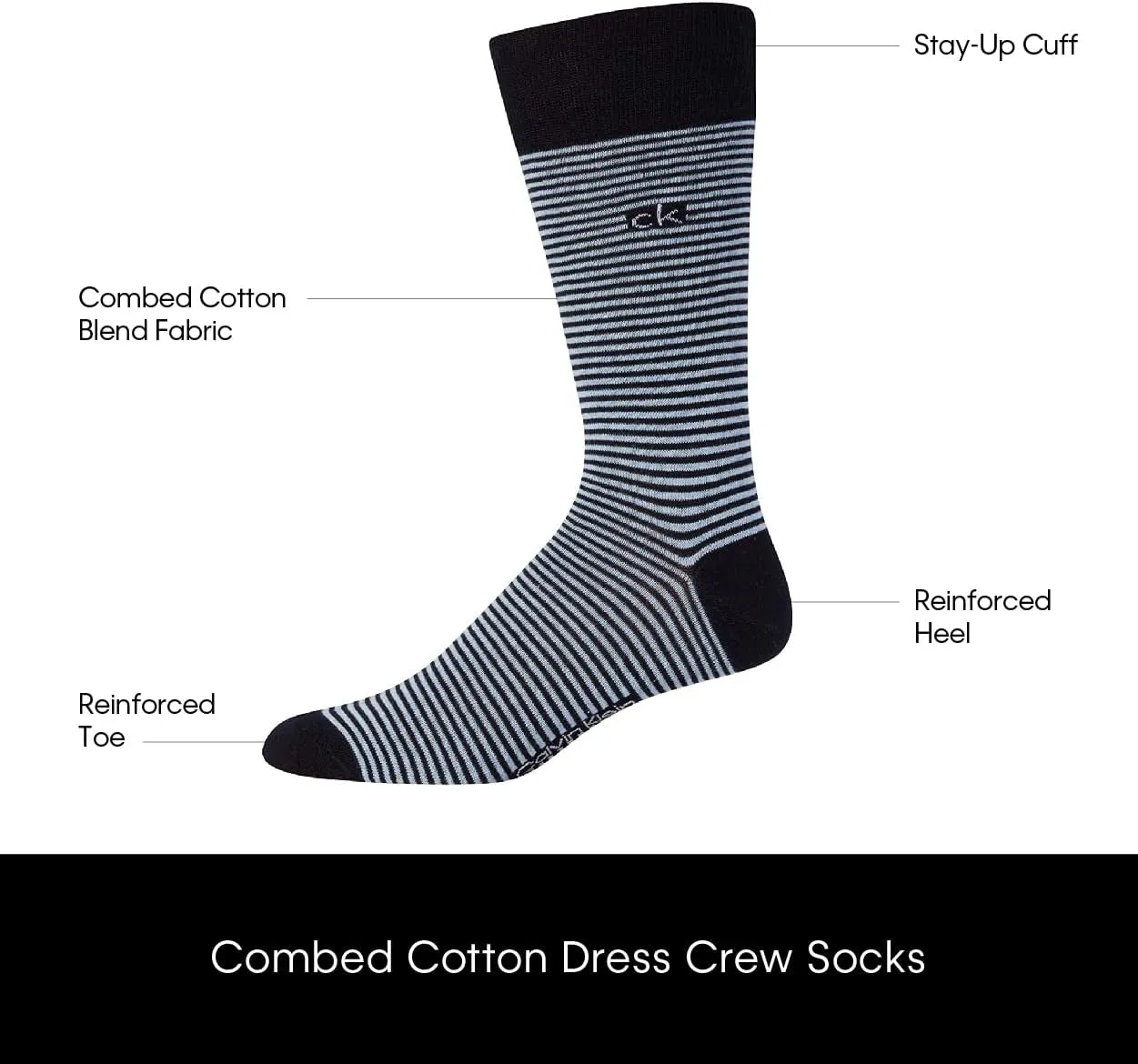 Calvin Klein Men's Dress Socks - Cotton Blend Crew Patterned Socks (4 Pairs)