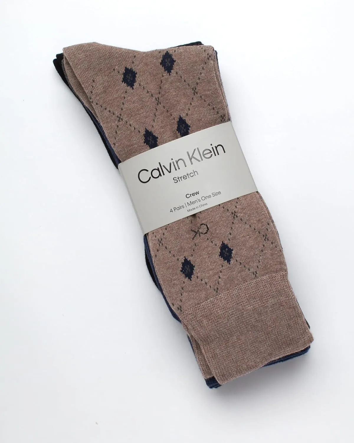 Calvin Klein Men's Dress Socks - Cotton Blend Crew Patterned Socks (4 Pairs)