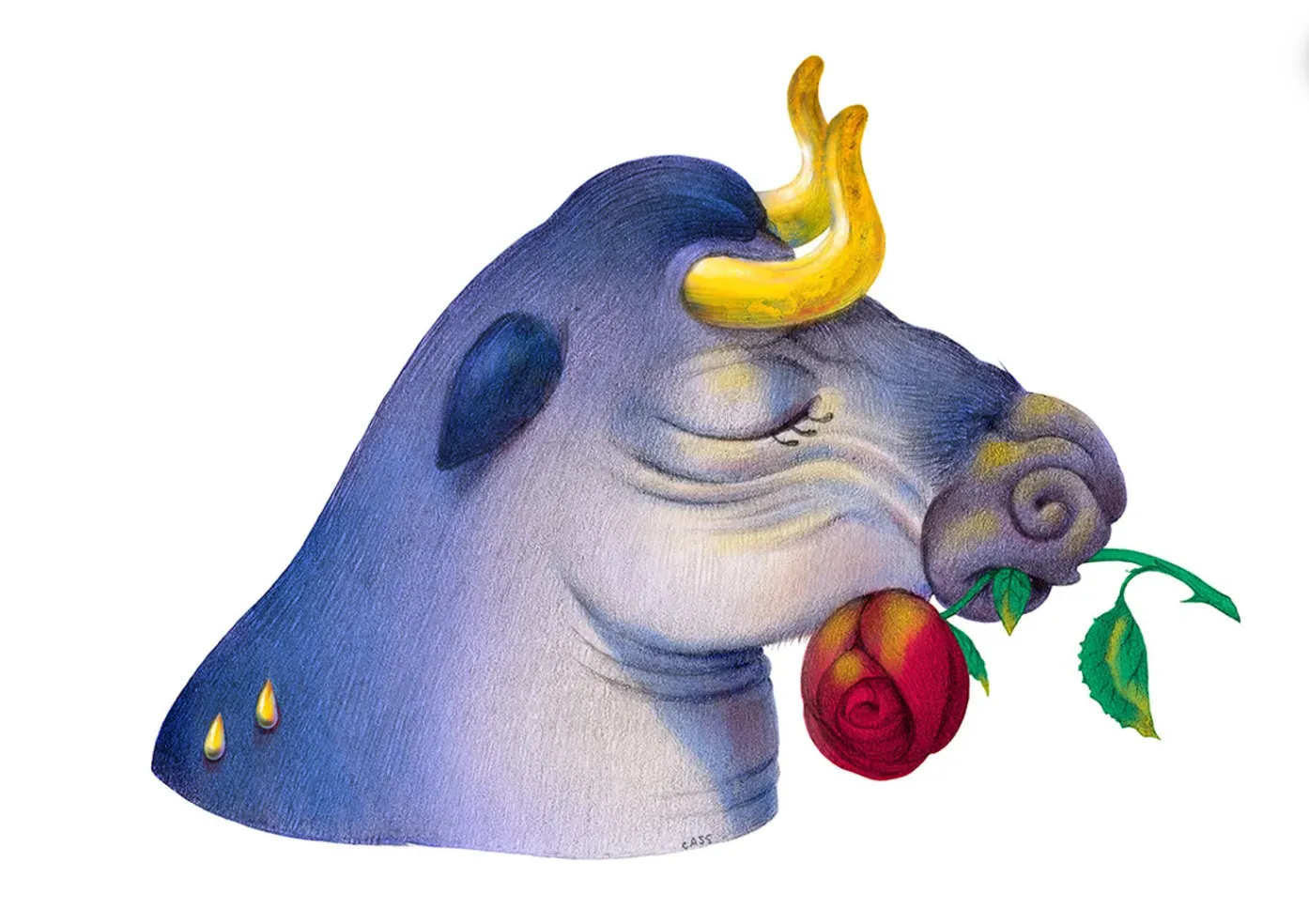 Cassia Lupo - "Peace Bull" 4 x 6 " print