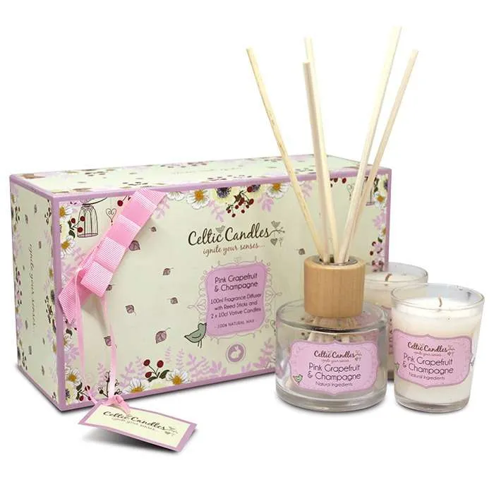 Celtic Candle Gift Set  Pink Grapefruit