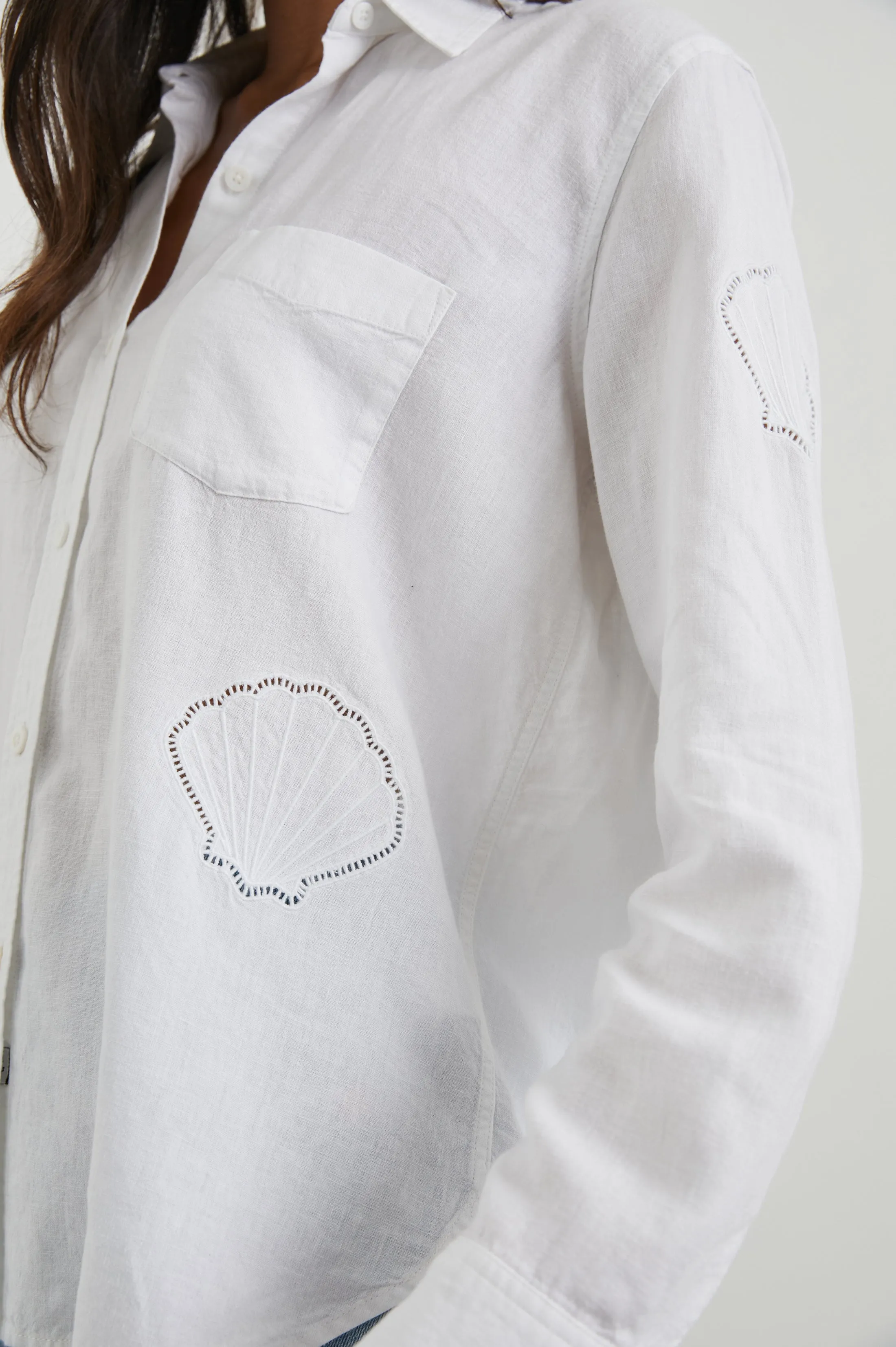CHARLI SHIRT - WHITE EYELET SHELLS