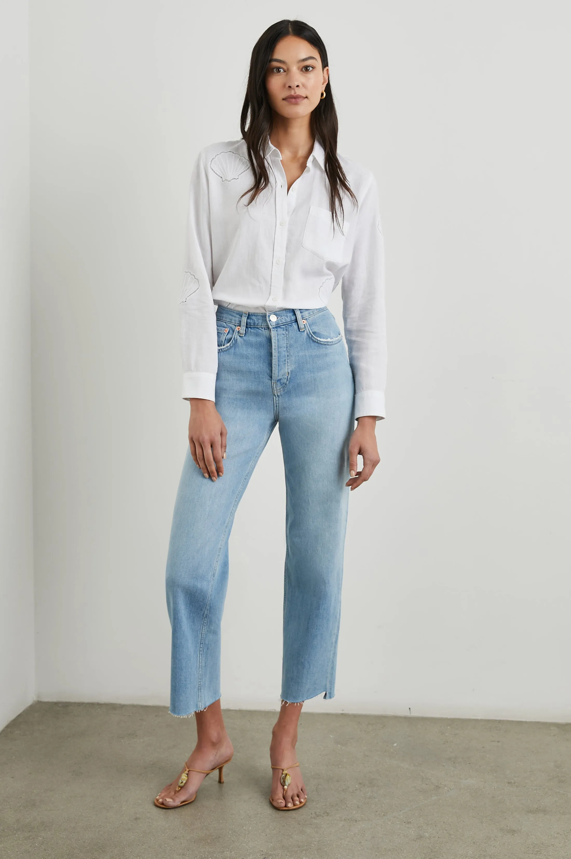 CHARLI SHIRT - WHITE EYELET SHELLS