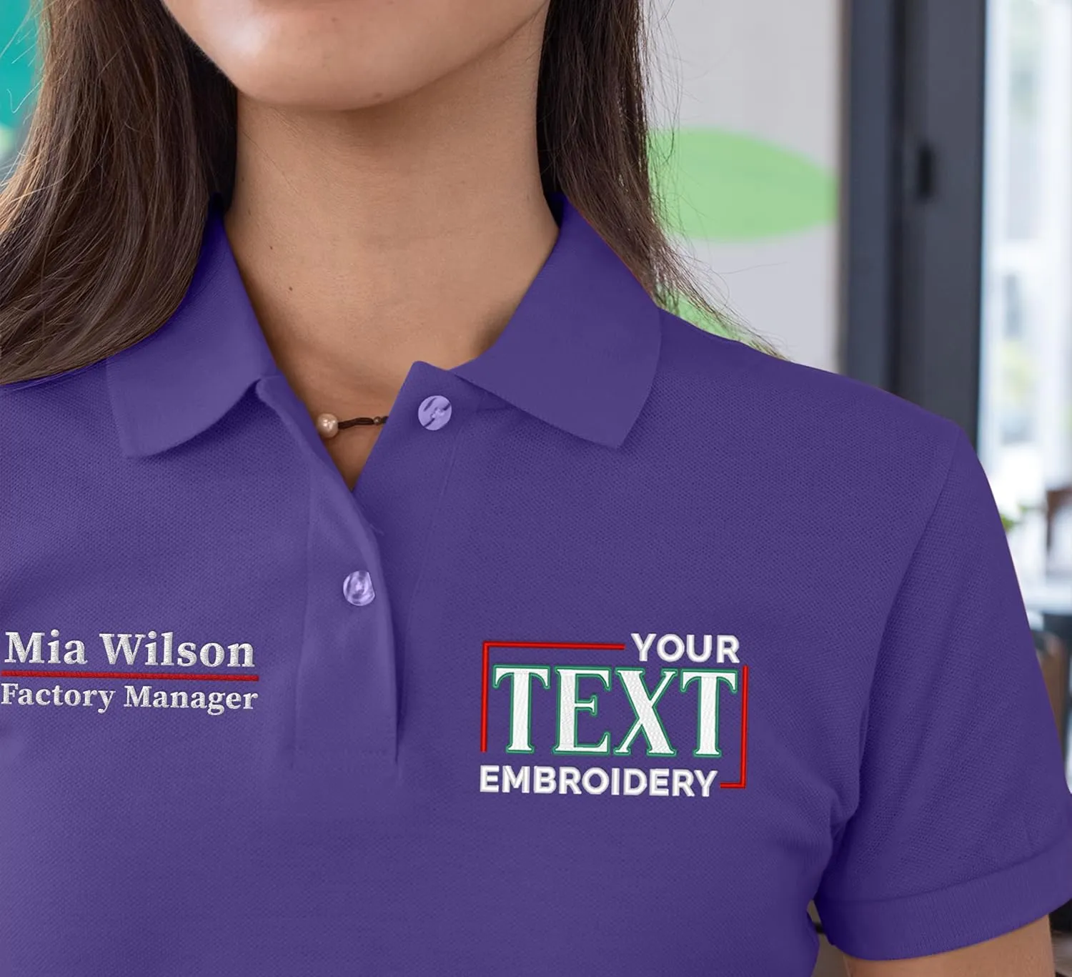 Custom Embroidered Polo Shirts for Women Personalized Add Your Name Text Polo Shirts for Ladies