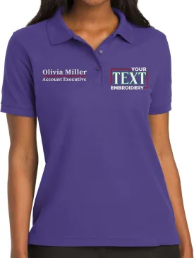 Custom Embroidered Polo Shirts for Women Personalized Add Your Name Text Polo Shirts for Ladies