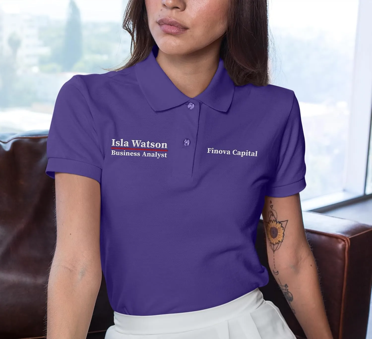 Custom Embroidered Polo Shirts for Women Personalized Add Your Name Text Polo Shirts for Ladies