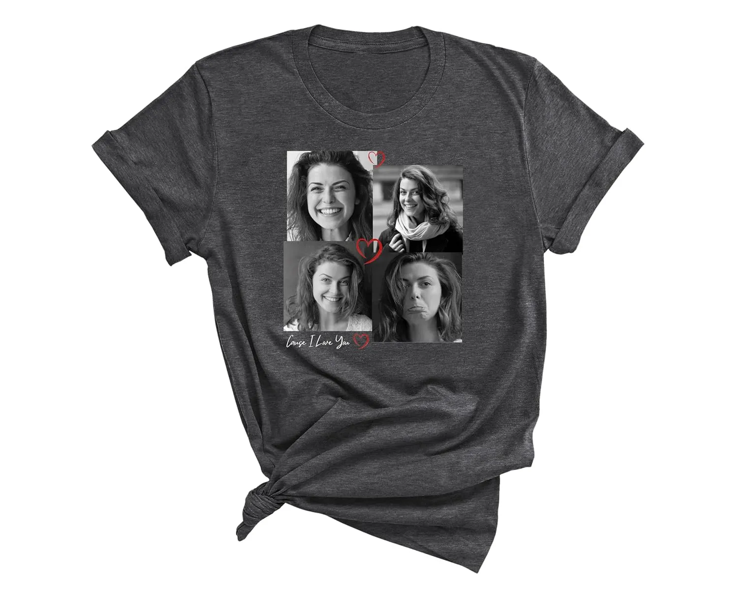 Custom Photo Collage T-Shirt, Personalized Family Picture Tee, Unique Gift for Loved Ones, Custom Memory Shirt, Friends & Family Photo Tee, Add Your Own Text T-Shirt