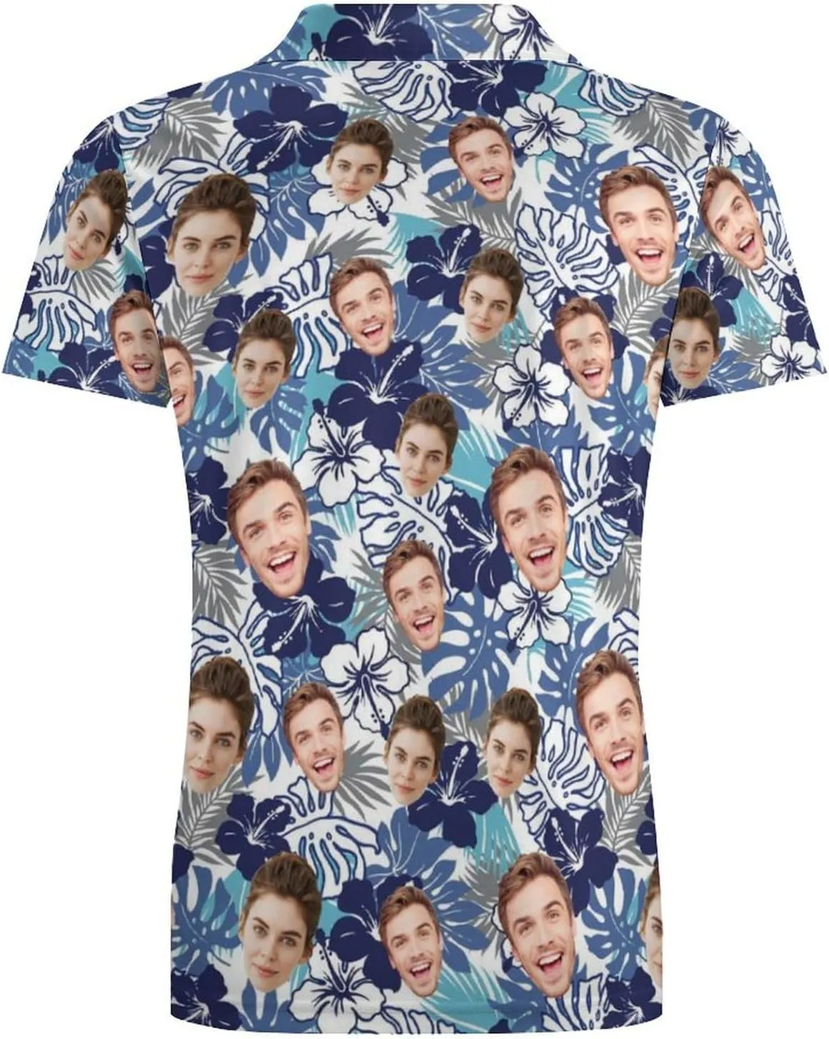 Custom Polo Shirts Design Your Own,Personalized Polo T-Shirt for Men,Customized Funny Golf Tee Shirt with Faces