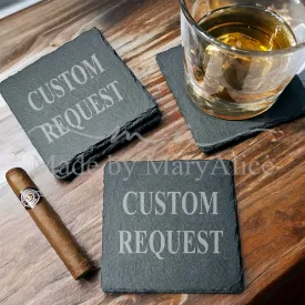 Custom Rock Slate Coasters