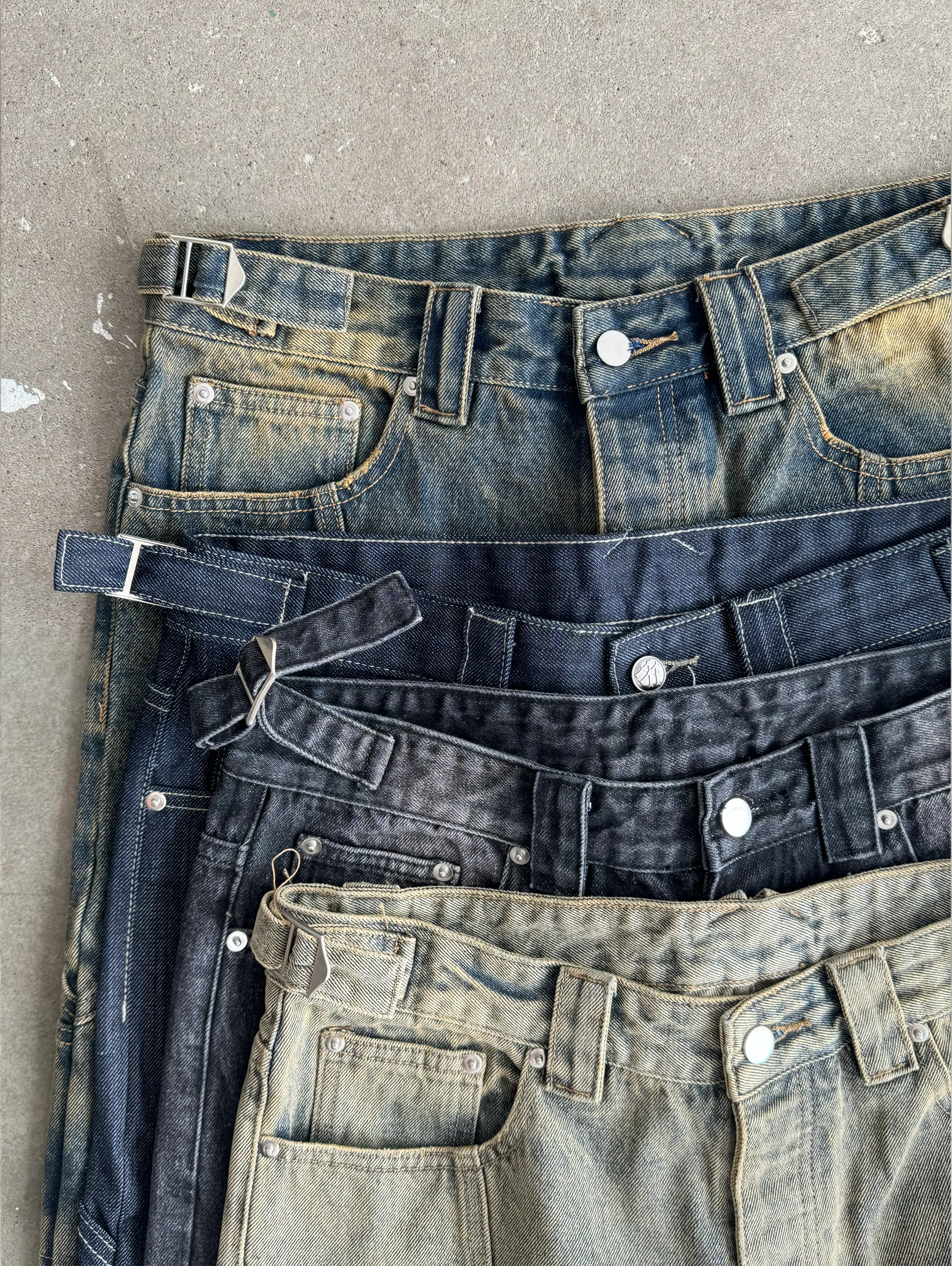 DARK BLUE WASHED DENIM JORTS "V2"