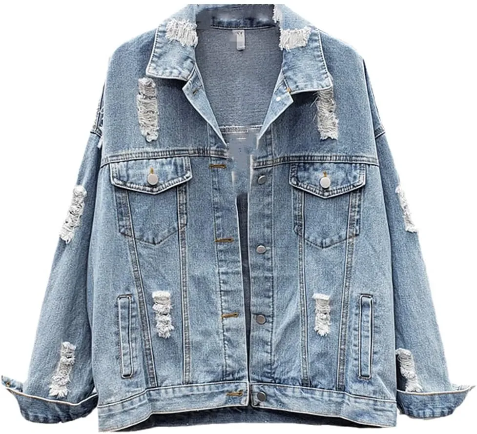 Denim Jacket Women Spring Autumn Boho Sequin Floral Appliqu Embroidered Jacket Long Sleeve Jacket