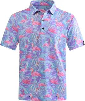 DEOLAX Mens Golf Shirt Fashion Prints Athletic Mens Polo Shirts Short Sleeve Classic Casual Dry Fit Soft Golf Shirts for Men