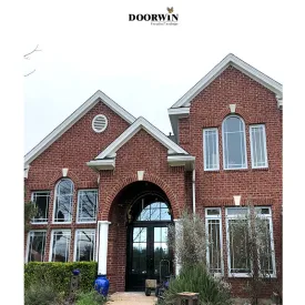 Doorwin 2021American hot sales vinyl thermal break aluminium double hung large pvc upvc windows for bathroom