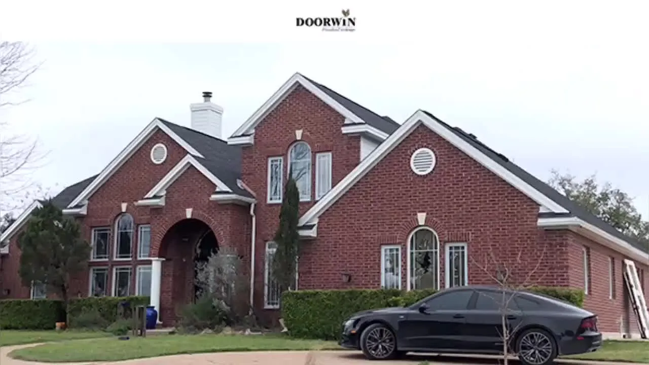 Doorwin 2021American hot sales vinyl thermal break aluminium double hung large pvc upvc windows for bathroom