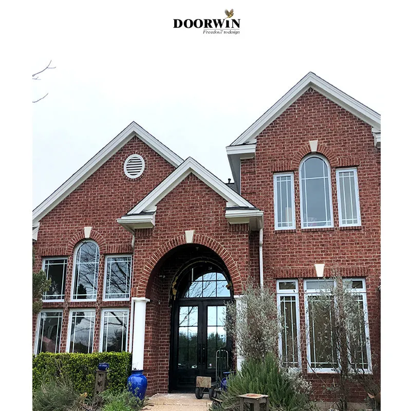 Doorwin 2021American hot sales vinyl thermal break aluminium double hung large pvc upvc windows for bathroom