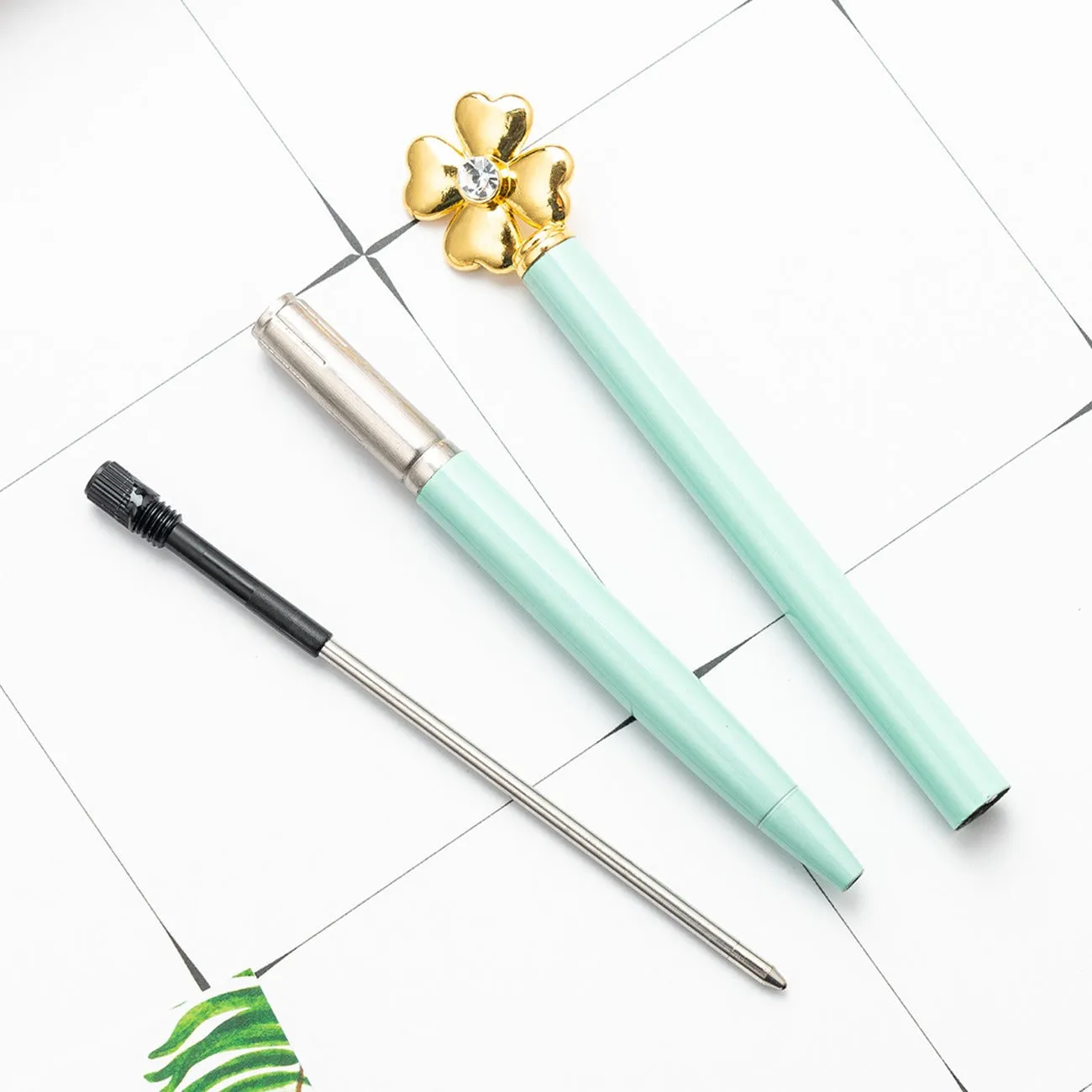 Four Leaf Flower Metal Body Premium Ball Point Pen
