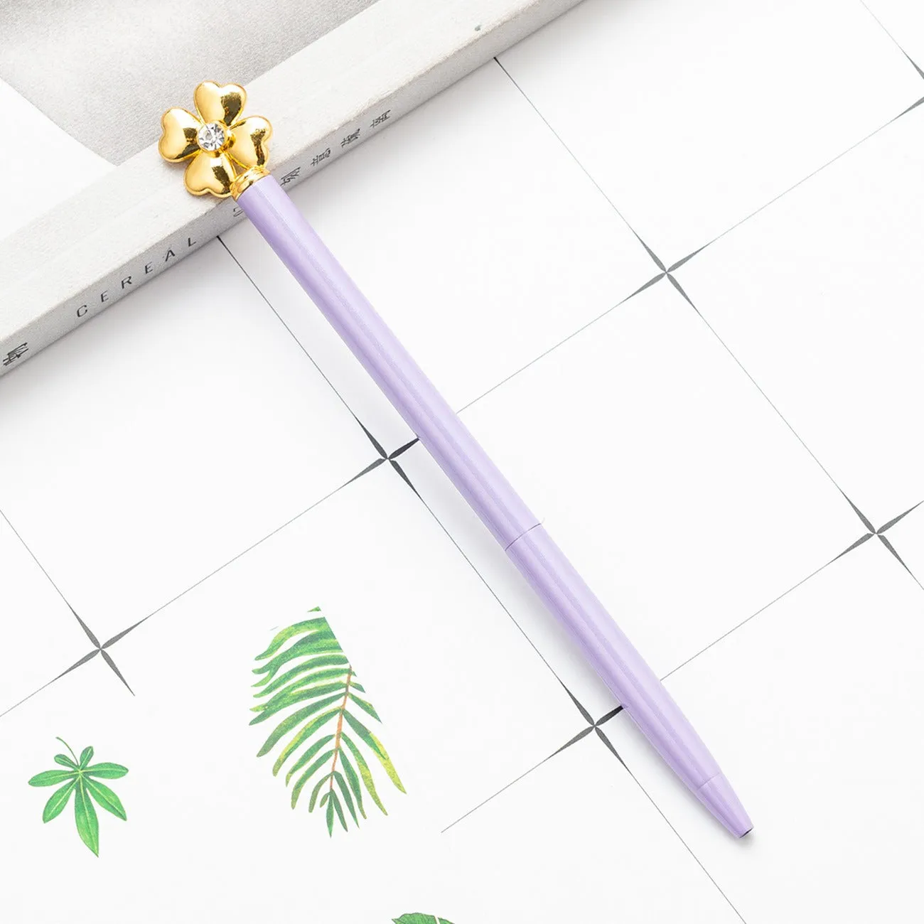 Four Leaf Flower Metal Body Premium Ball Point Pen
