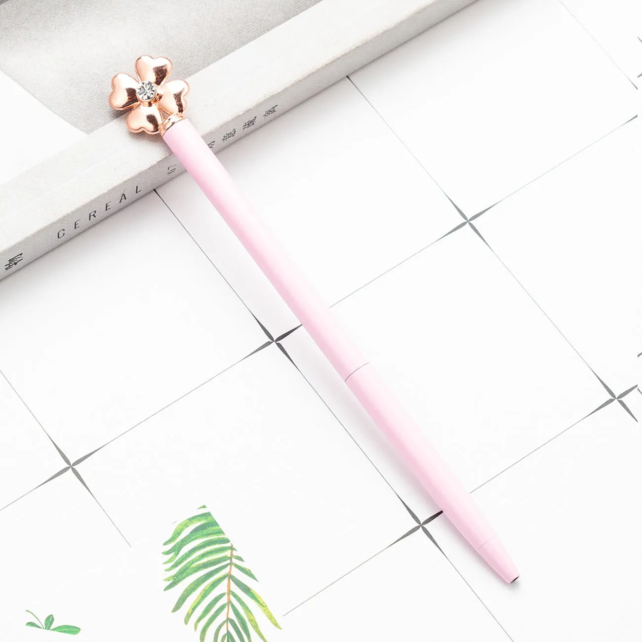 Four Leaf Flower Metal Body Premium Ball Point Pen