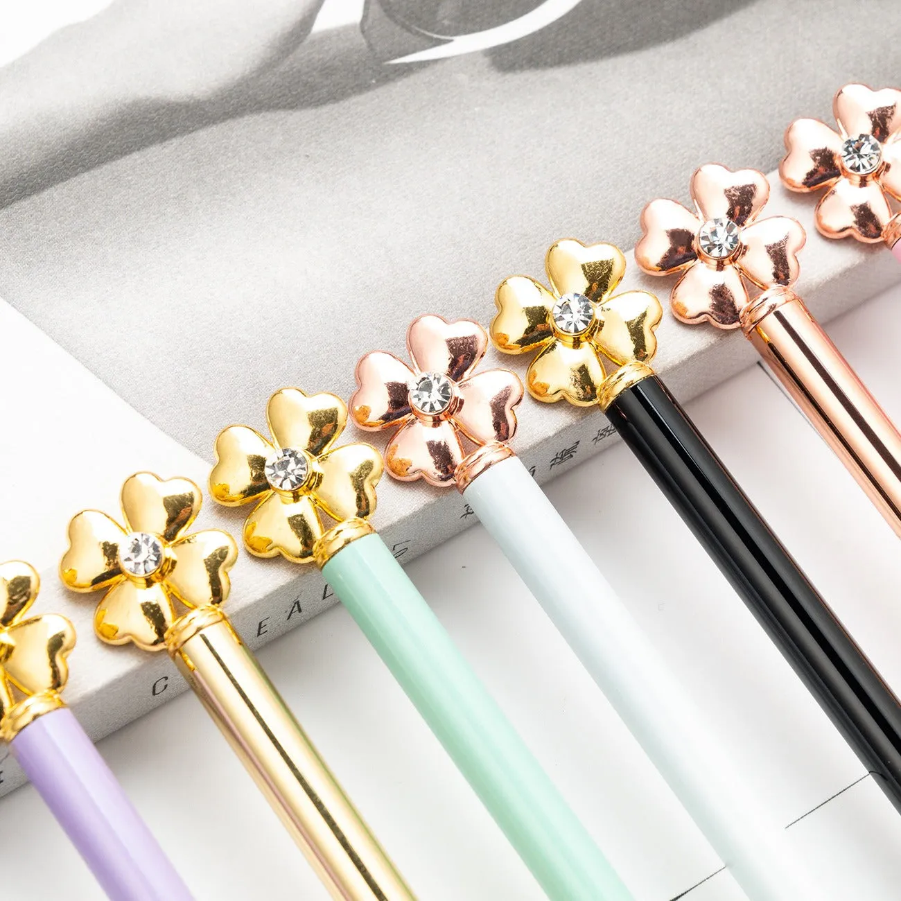 Four Leaf Flower Metal Body Premium Ball Point Pen