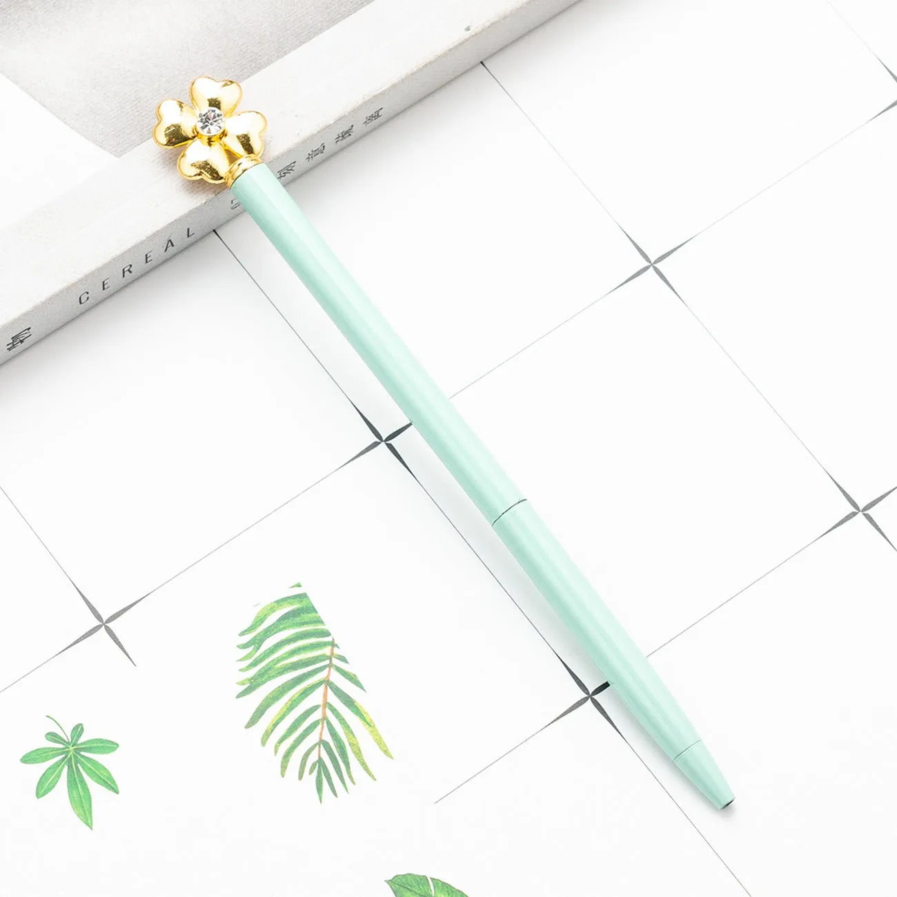 Four Leaf Flower Metal Body Premium Ball Point Pen