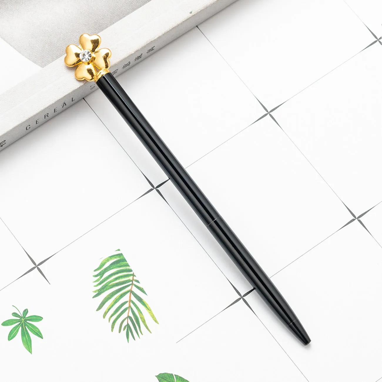 Four Leaf Flower Metal Body Premium Ball Point Pen