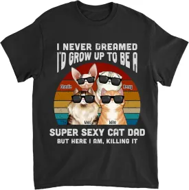 Gossby Personalized Cat Dad T-Shirt - Custom Gift for Best Cat Dad, Men Fathers Day, Christmas, Birthday - 7 Sizes
