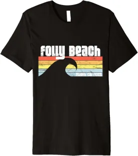 I Love Folly Beach South Carolina Atlantic Ocean Wave SC Premium T-Shirt