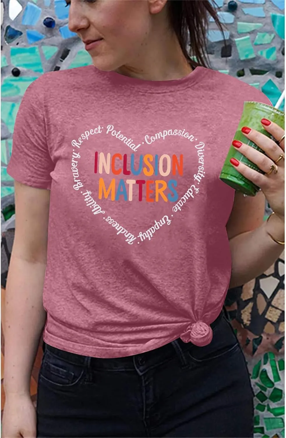 Inclusion Matters Shirt Women Mental Health T-Shirt Special Education Teacher Tee Tops Cute Neurodiversity Shirts