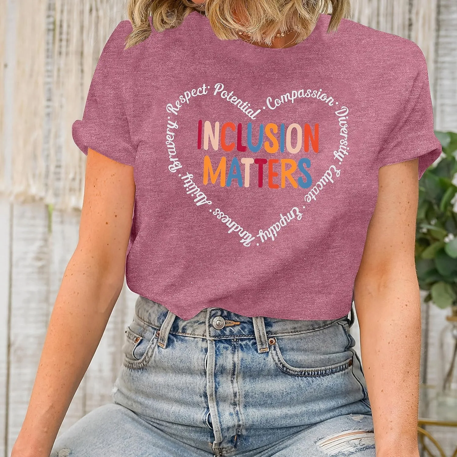Inclusion Matters Shirt Women Mental Health T-Shirt Special Education Teacher Tee Tops Cute Neurodiversity Shirts