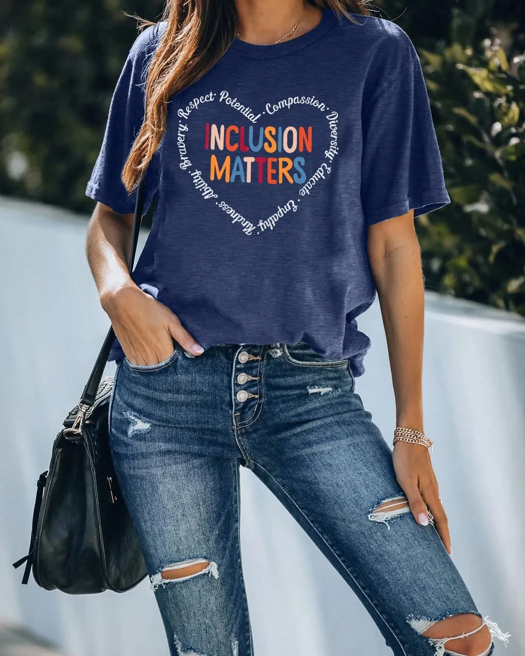 Inclusion Matters Shirt Women Mental Health T-Shirt Special Education Teacher Tee Tops Cute Neurodiversity Shirts