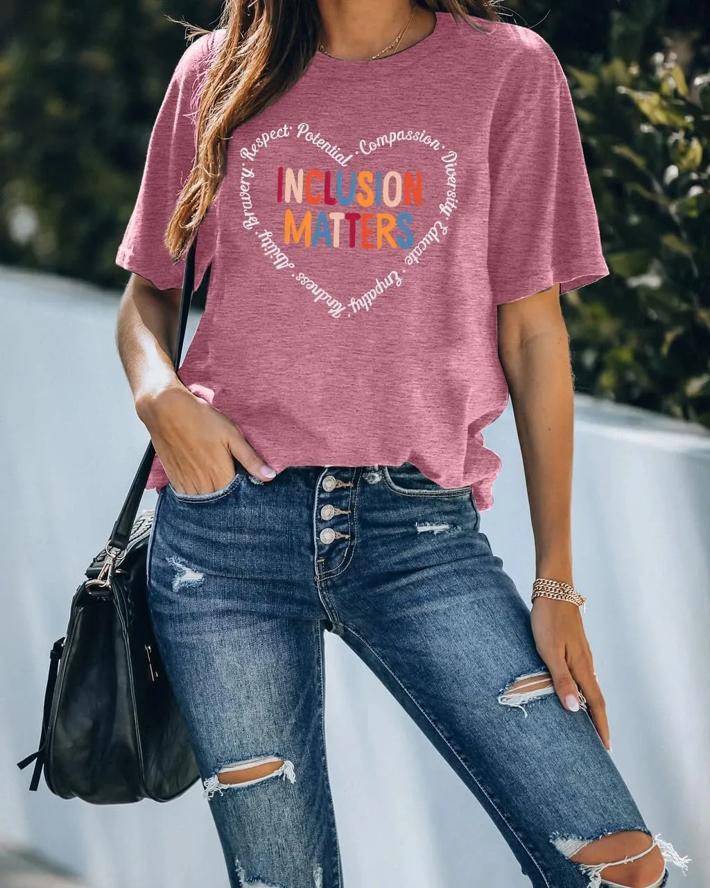 Inclusion Matters Shirt Women Mental Health T-Shirt Special Education Teacher Tee Tops Cute Neurodiversity Shirts