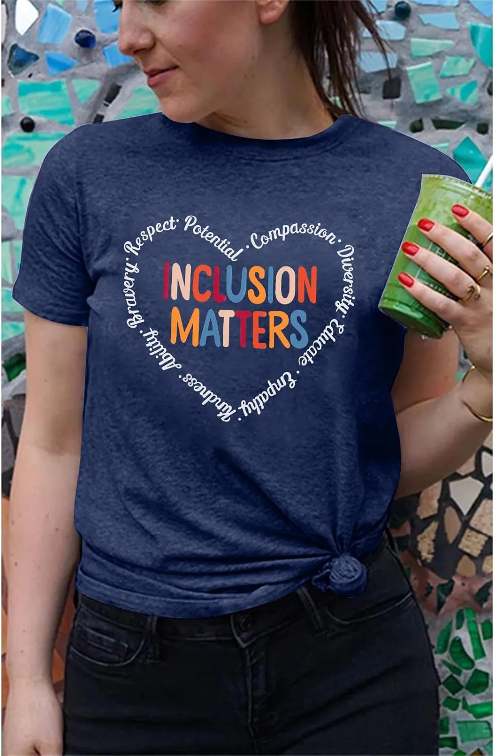 Inclusion Matters Shirt Women Mental Health T-Shirt Special Education Teacher Tee Tops Cute Neurodiversity Shirts