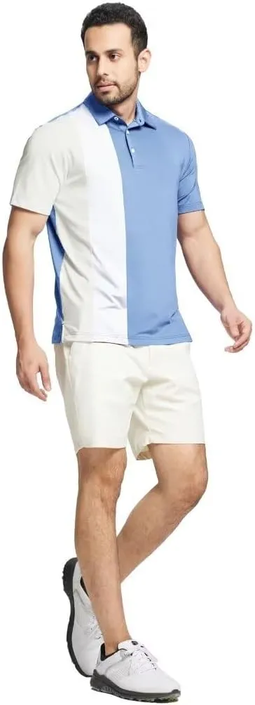 M MAELREG Mens Golf Polo Shirts Short Sleeve Dry Fit Casual Performance Moisture Wicking Color Block Polo Shirts for Men