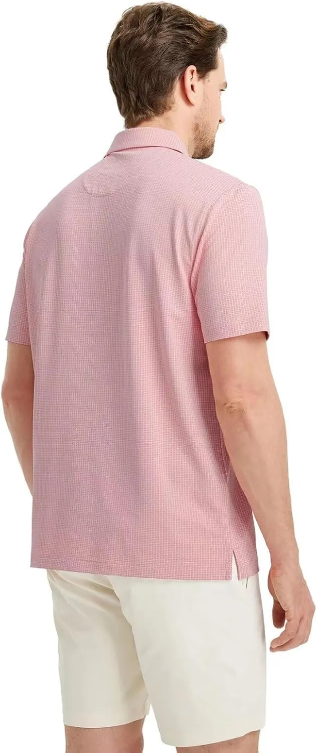 M MAELREG Mens Polo Shirts Short Sleeve Dry Fit Jacquard Performance Moisture Wicking Casual Pocket Golf Shirts for Men