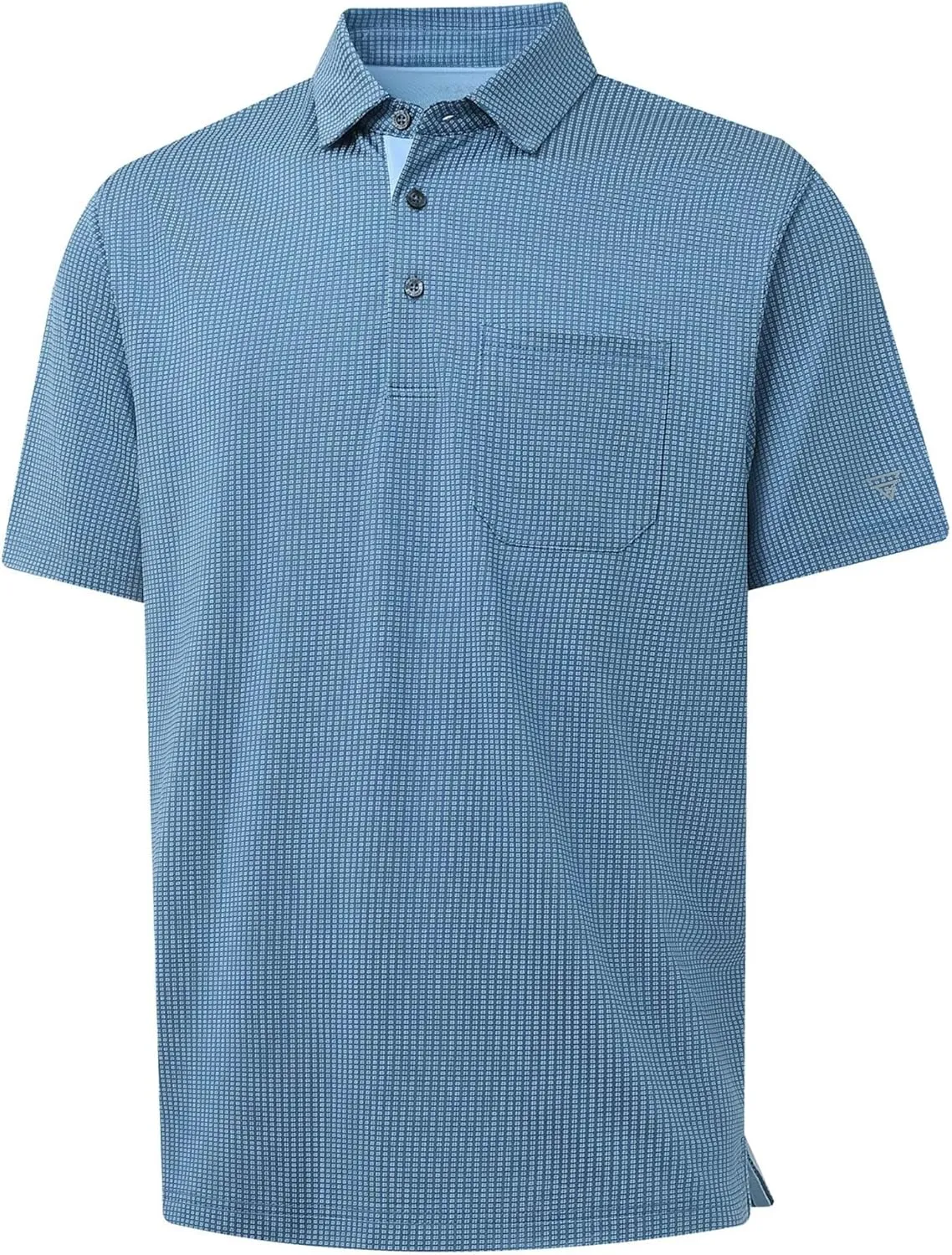 M MAELREG Mens Polo Shirts Short Sleeve Dry Fit Jacquard Performance Moisture Wicking Casual Pocket Golf Shirts for Men