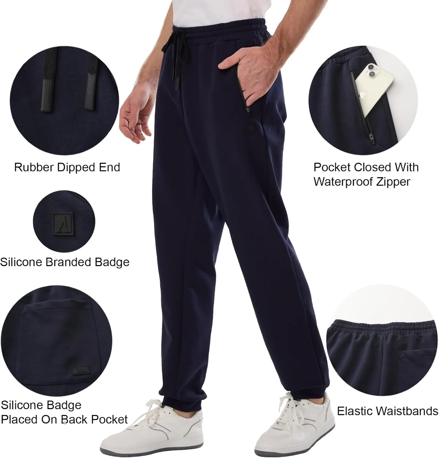 Mens 34"/36" Inseam Sweatpants Workout Jogger Pants for Tall Men