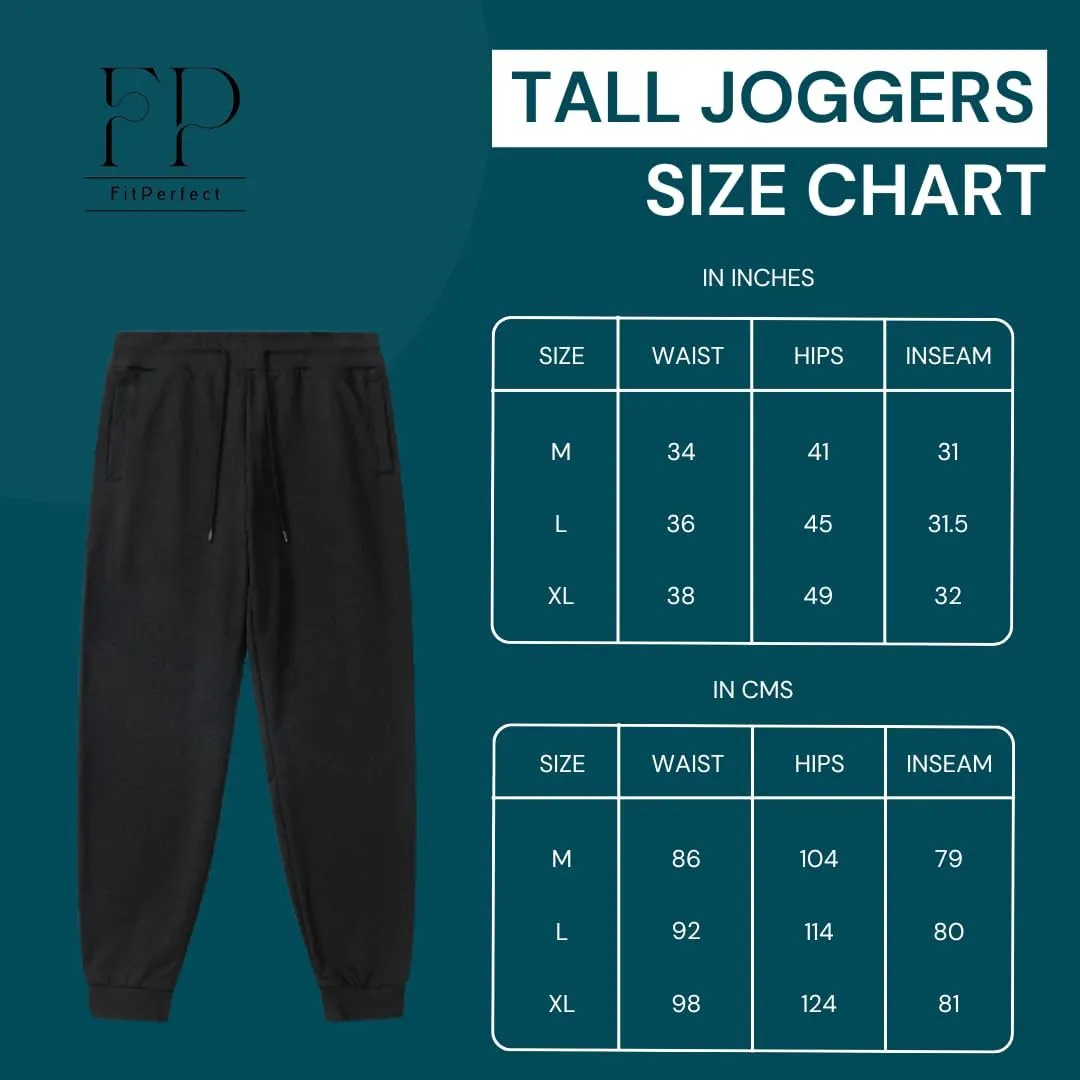 Men's Tall Joggers Sweatpants, 32 inch Inseam for Tall Men, Heavyweight Cotton, Athletic, Fitted, Ideal Activewear Loungewear