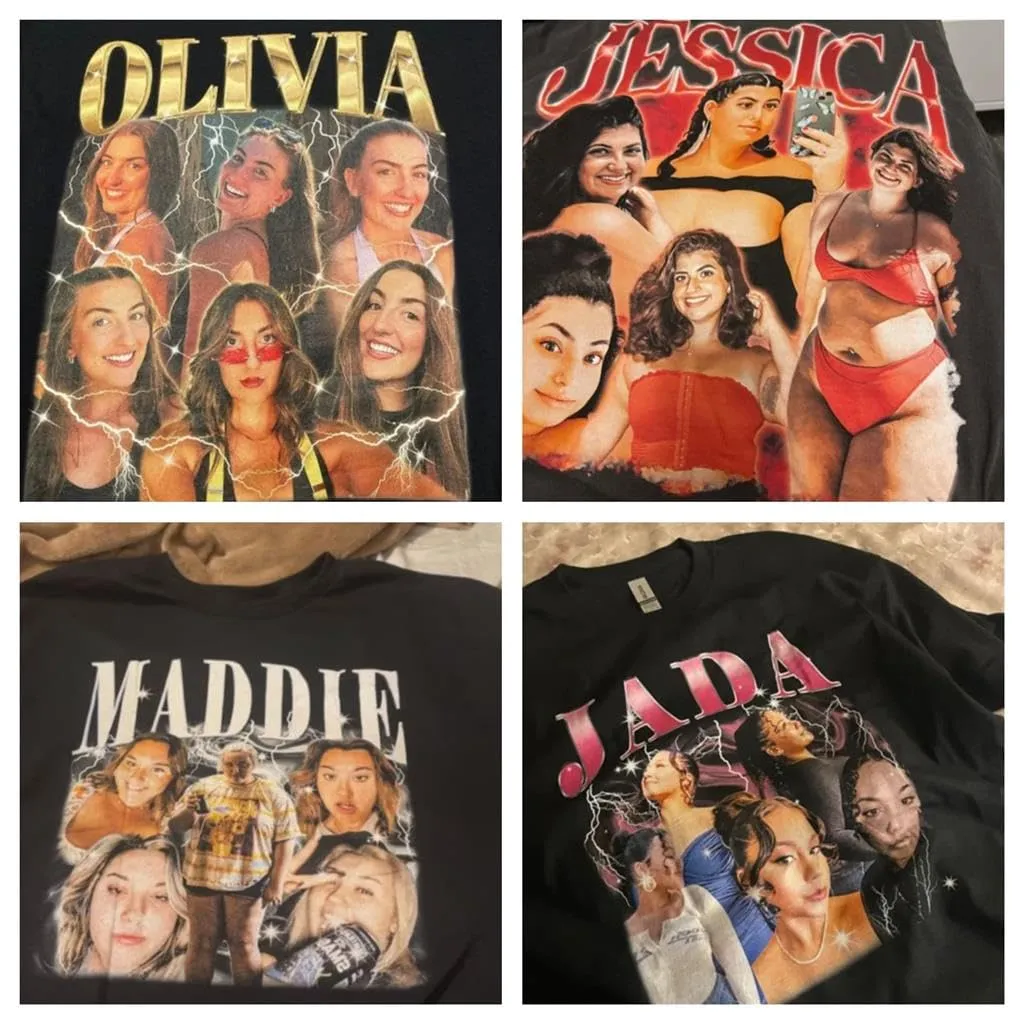 Personalized Bootleg Tee Custom Vintage Graphic 90s T-shirts With Photo Text Design Your Gifts for Christmas Birthday Valentine's Day (T-Shirt, XL)