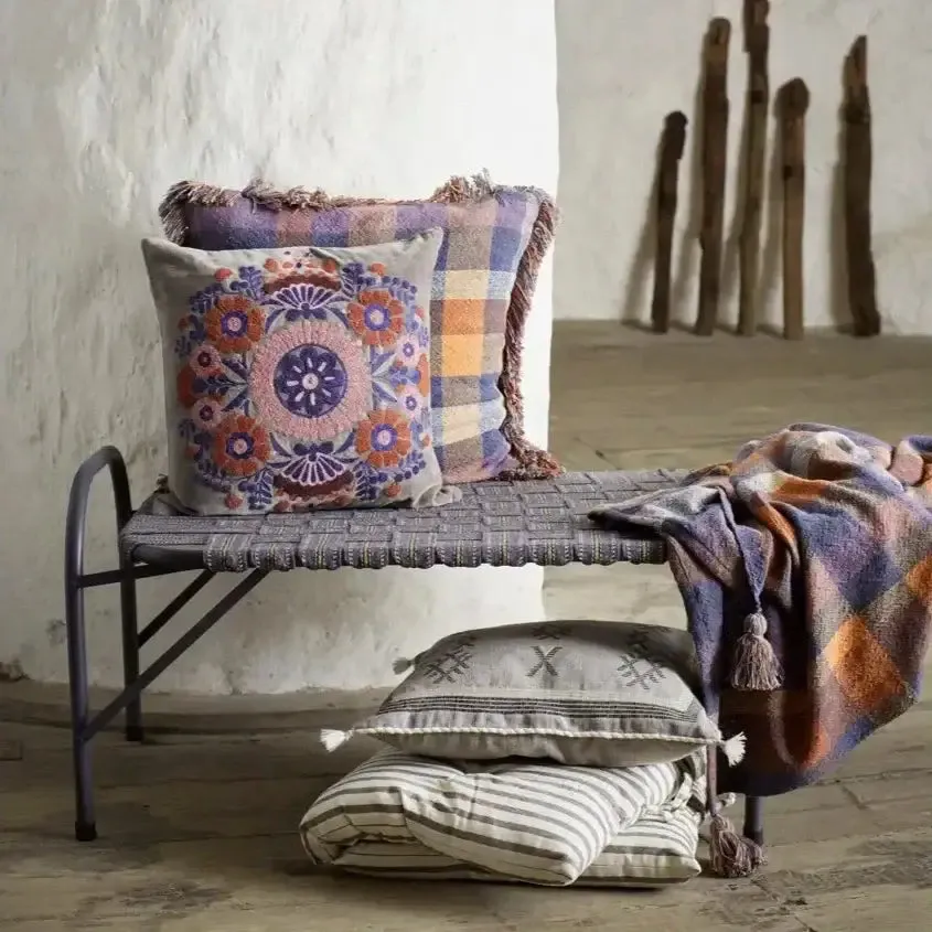Printed Cotton Mattress 60x100 cm Grey Stripes