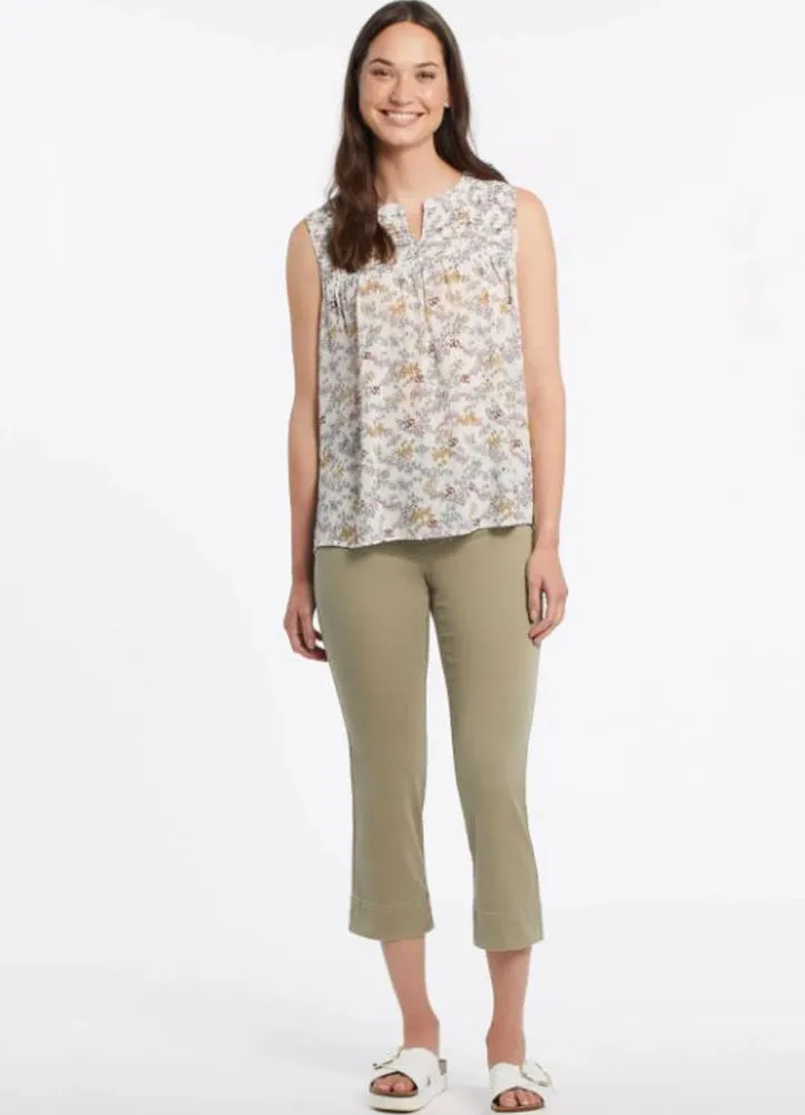 Pull on Kick Flare Capri in Fern by Tribal