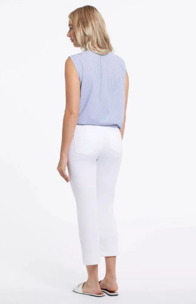 Pull on Kick Flare Capri in White by Tribal