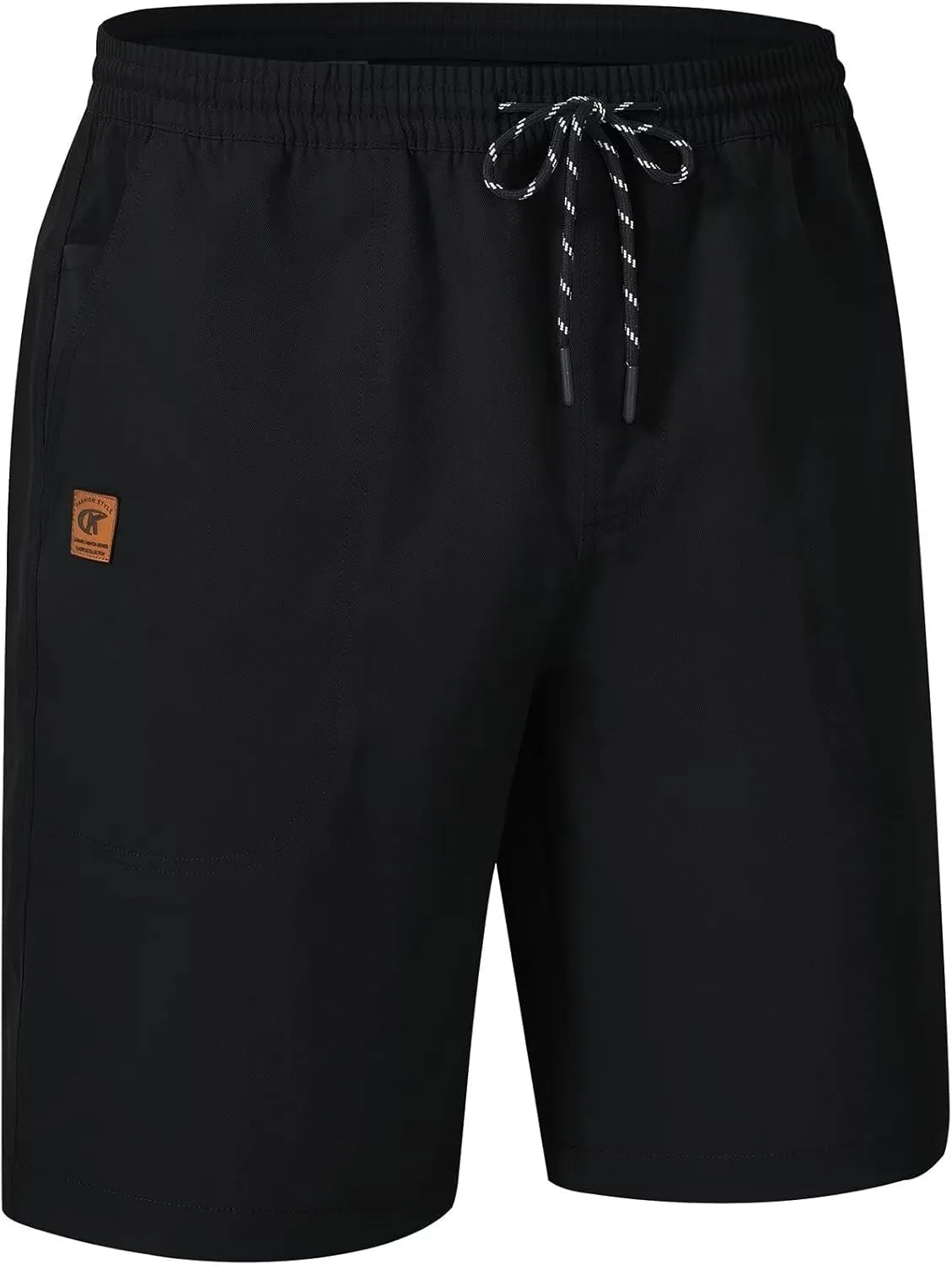 QPNGRP Men's Stretch Waist Casual Shorts with 5 Pockets Include 1 Zipper Pocket