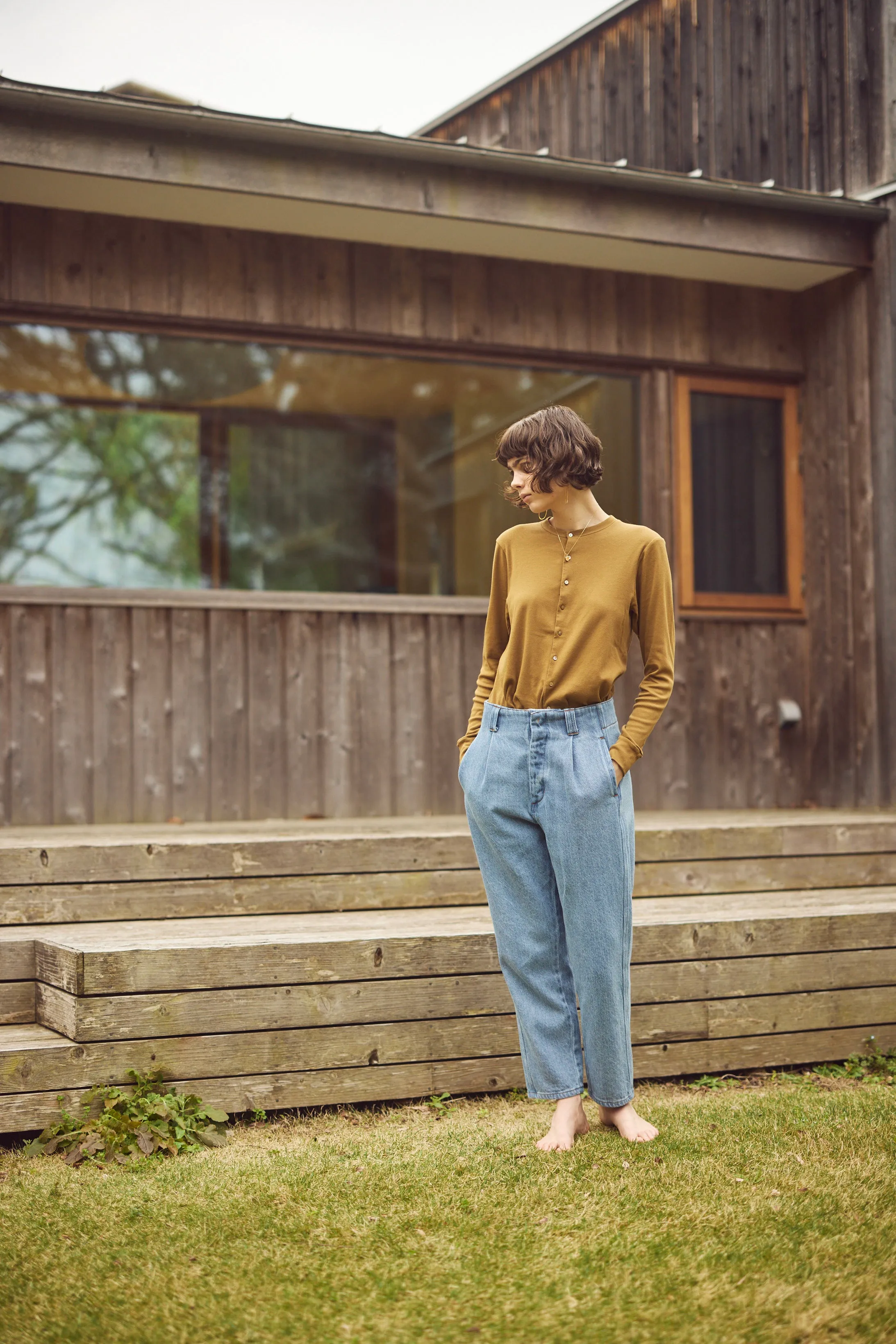 Tapered Denim Pants